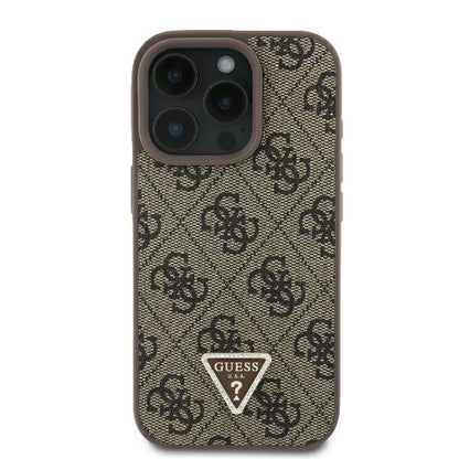 Futrola za Apple iPhone 16 Pro, Guess, 4G Triangle Strass, Smeđa