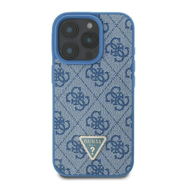 Futrola za Apple iPhone 16 Pro, Guess, Crossbody 4G Triangle Strass, Plava