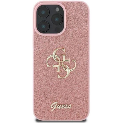 Futrola za Apple iPhone 16 Pro, Guess, Fixed Glitter Big 4G, Roza