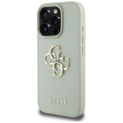Futrola za Apple iPhone 16 Pro, Guess, Grained Big 4G Logo Small Classic Logo, Zelena