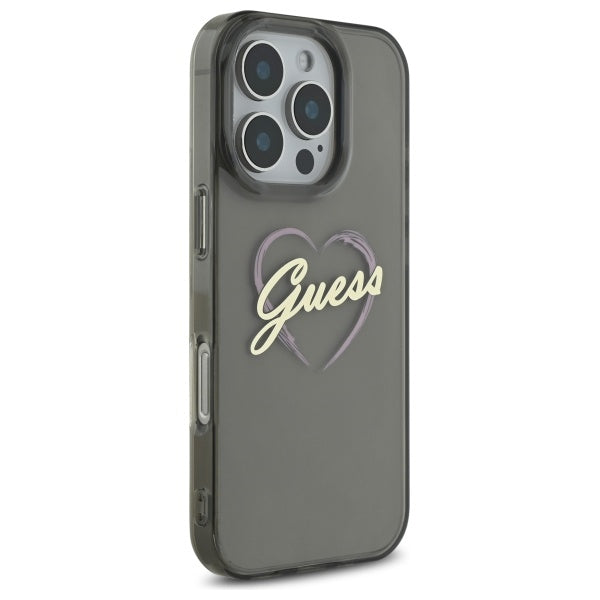 Futrola za Apple iPhone 16 Pro, Guess, IML Heart, Crna