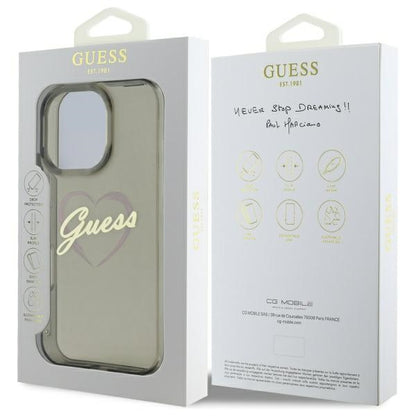 Futrola za Apple iPhone 16 Pro, Guess, IML Heart, Crna
