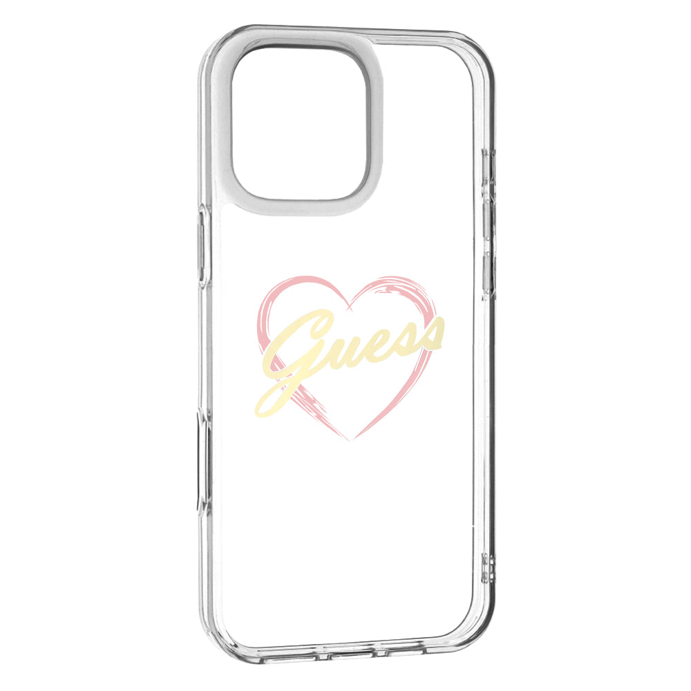 Futrola za Apple iPhone 16 Pro, Guess, IML Heart, Prozirna