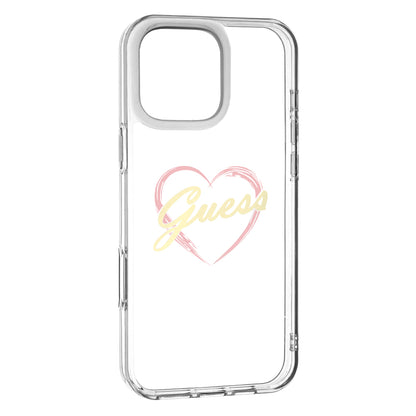 Futrola za Apple iPhone 16 Pro, Guess, IML Heart, Prozirna