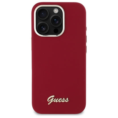 Futrola za Apple iPhone 16 Pro, Guess, Script Metal Logo, Crvena