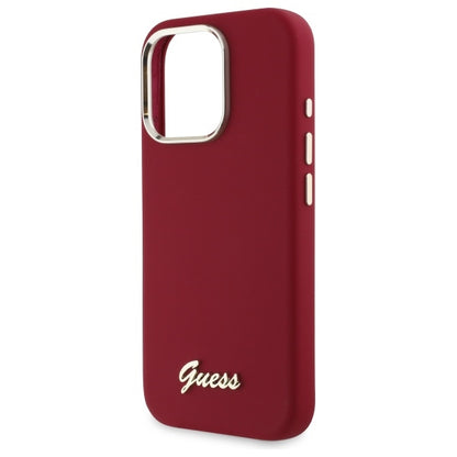 Futrola za Apple iPhone 16 Pro, Guess, Script Metal Logo, Crvena