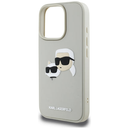 Futrola za Apple iPhone 16 Pro, Karl Lagerfeld, 3D Rubber Karl & Choupette, Bež