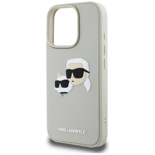 Futrola za Apple iPhone 16 Pro, Karl Lagerfeld, 3D Rubber Karl & Choupette, Bež