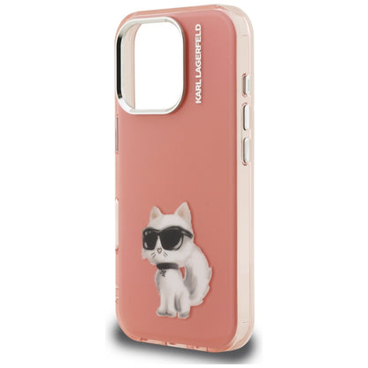 Futrola za Apple iPhone 16 Pro, Karl Lagerfeld, IML Aquarelle Logo Choupette, Roza