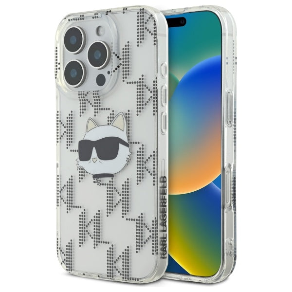 Futrola za Apple iPhone 16 Pro, Karl Lagerfeld, IML Luxury Electroplated Choupette's Head, Prozirna