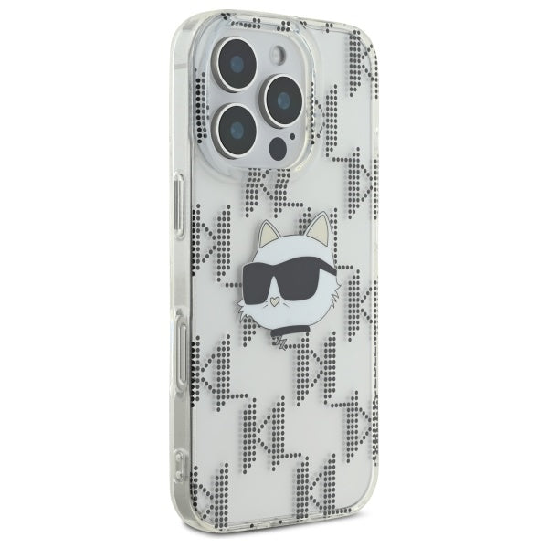 Futrola za Apple iPhone 16 Pro, Karl Lagerfeld, IML Luxury Electroplated Choupette's Head, Prozirna