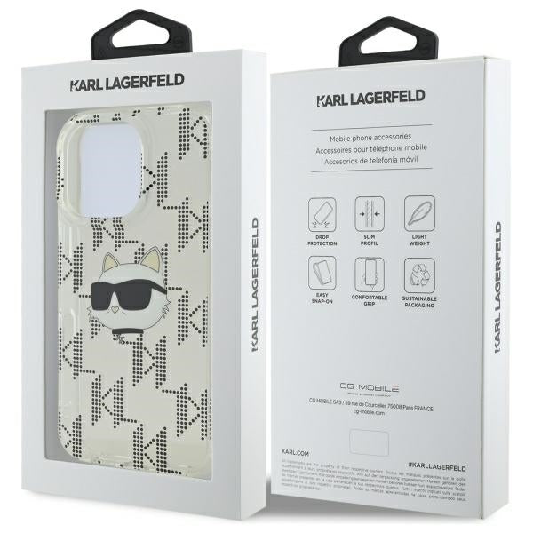 Futrola za Apple iPhone 16 Pro, Karl Lagerfeld, IML Luxury Electroplated Choupette's Head, Prozirna
