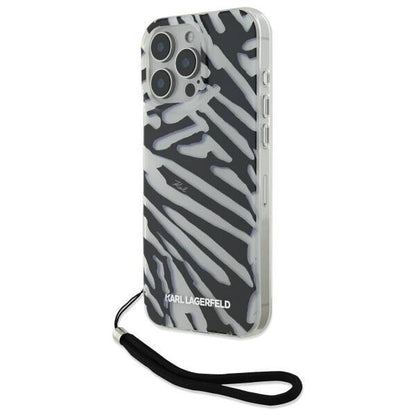 Futrola za Apple iPhone 16 Pro, Karl Lagerfeld, IML Luxury Zebra Pattern with Strap, Crna