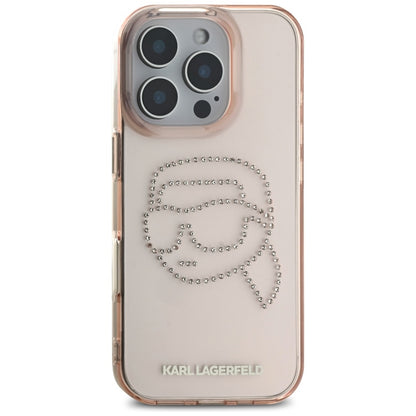 Futrola za Apple iPhone 16 Pro, Karl Lagerfeld, IML Rhinestones Karl's Head, Roza
