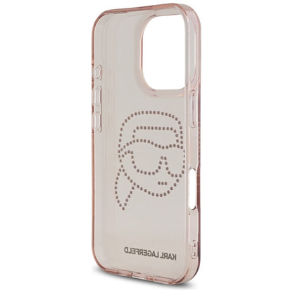 Futrola za Apple iPhone 16 Pro, Karl Lagerfeld, IML Rhinestones Karl's Head, Roza