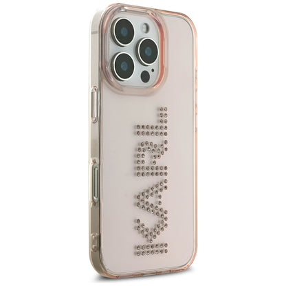 Futrola za Apple iPhone 16 Pro, Karl Lagerfeld, IML Rhinestones Pink Logo, Roza