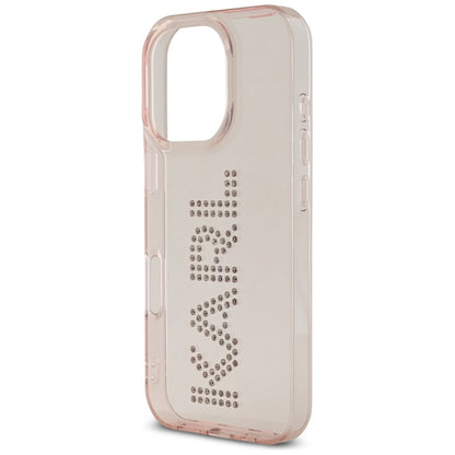 Futrola za Apple iPhone 16 Pro, Karl Lagerfeld, IML Rhinestones Pink Logo, Roza