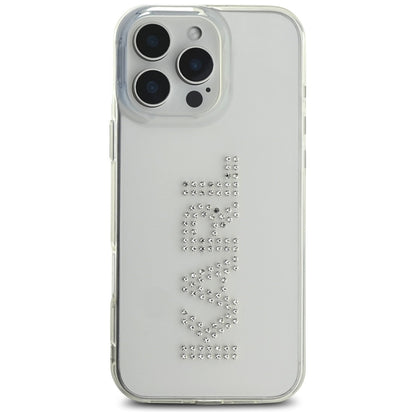Futrola za Apple iPhone 16 Pro, Karl Lagerfeld, IML Rhinestones Transparent Logo, Prozirna