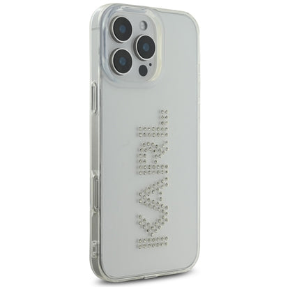Futrola za Apple iPhone 16 Pro, Karl Lagerfeld, IML Rhinestones Transparent Logo, Prozirna