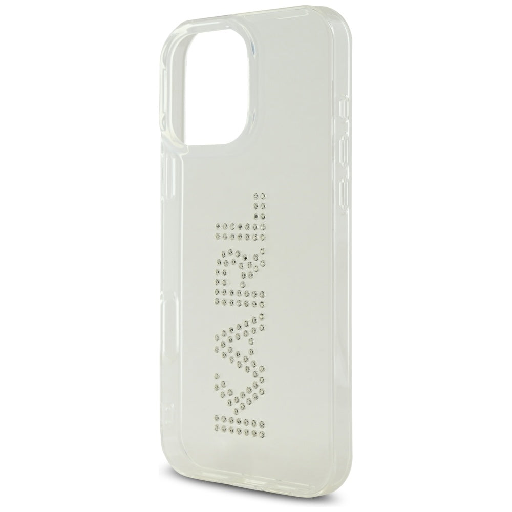 Futrola za Apple iPhone 16 Pro, Karl Lagerfeld, IML Rhinestones Transparent Logo, Prozirna