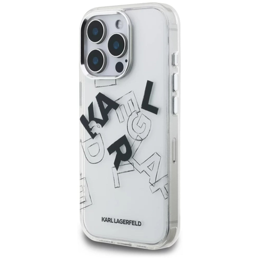 Futrola za Apple iPhone 16 Pro, Karl Lagerfeld, IML Sketched Graphic Logo, Prozirna