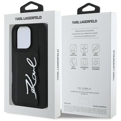 Futrola za Apple iPhone 16 Pro, Karl Lagerfeld, Metal Signature, Crna
