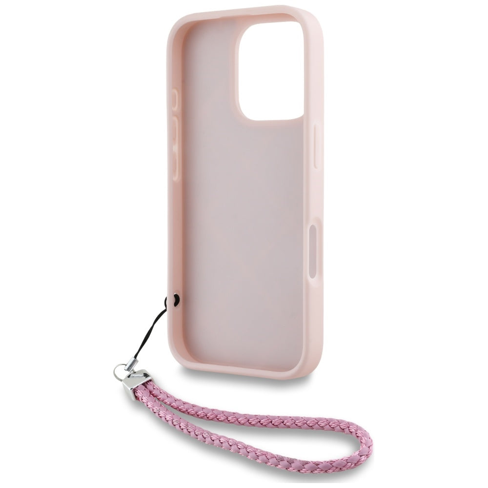 Futrola za Apple iPhone 16 Pro, Karl Lagerfeld, Quilted Initial Logo & Chain Strap, Roza