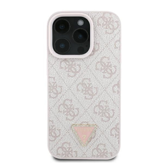 Futrola za Apple iPhone 16 Pro Max, Guess, Crossbody 4G Triangle Strass, Roza