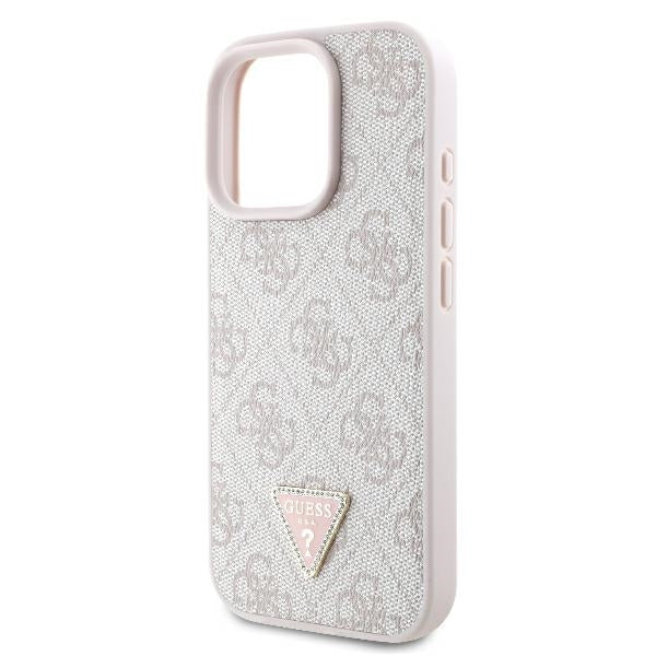 Futrola za Apple iPhone 16 Pro Max, Guess, Crossbody 4G Triangle Strass, Roza