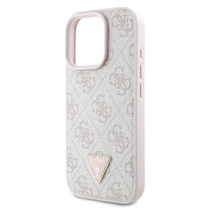 Futrola za Apple iPhone 16 Pro Max, Guess, Crossbody 4G Triangle Strass, Roza