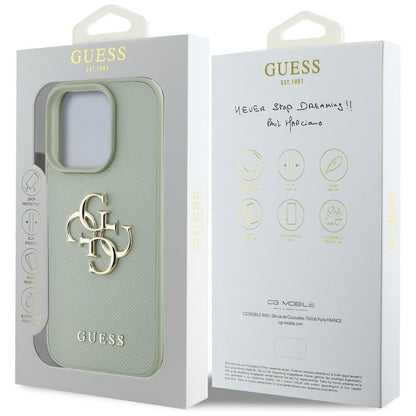Futrola za Apple iPhone 16 Pro Max, Guess, Grained Big 4G Logo Small Classic Logo, Zelena