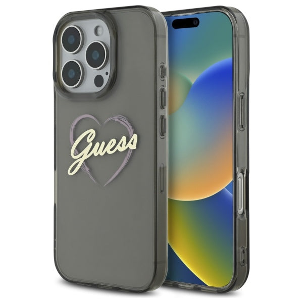 Futrola za Apple iPhone 16 Pro Max, Guess, IML Heart, Crna