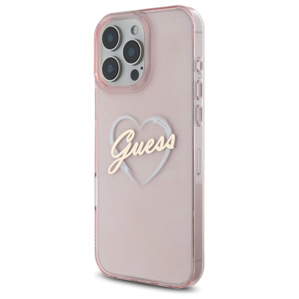 Futrola za Apple iPhone 16 Pro Max, Guess, IML Heart, Roza