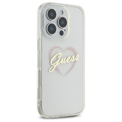 Futrola za Apple iPhone 16 Pro Max, Guess, IML Heart, Prozirna