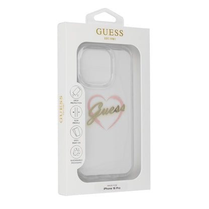 Futrola za Apple iPhone 16 Pro Max, Guess, IML Heart, Prozirna