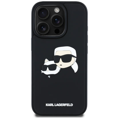 Futrola za Apple iPhone 16 Pro Max, Karl Lagerfeld, 3D Rubber Karl & Choupette, Crna