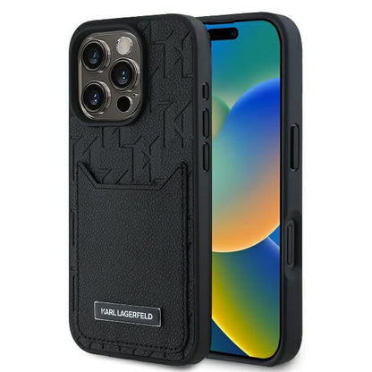 Futrola za Apple iPhone 16 Pro Max, Karl Lagerfeld, Cardslots Monogram, Crna