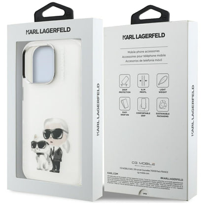 Futrola za Apple iPhone 16 Pro Max, Karl Lagerfeld, IML Aquarelle Logo Karl & Choupette, Bijela