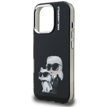 Futrola za Apple iPhone 16 Pro Max, Karl Lagerfeld, IML Aquarelle Logo Karl & Choupette, Crna