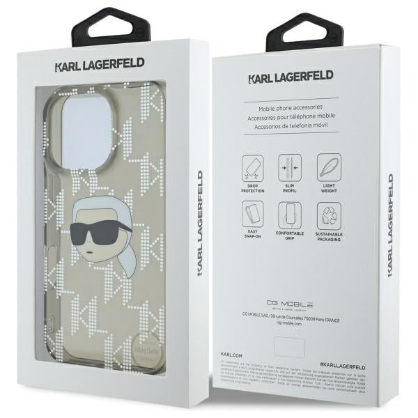 Futrola za Apple iPhone 16 Pro Max, Karl Lagerfeld, IML Luxury Electroplated Karl's Head, Crna