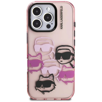 Futrola za Apple iPhone 16 Pro Max, Karl Lagerfeld, IML Luxury Multi Head Pattern, Roza
