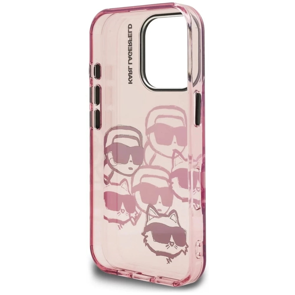 Futrola za Apple iPhone 16 Pro Max, Karl Lagerfeld, IML Luxury Multi Head Pattern, Roza