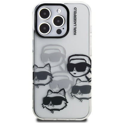 Maska za Apple iPhone 16 Pro Max, Karl Lagerfeld, IML Luxury Multi Head Pattern, Prozirna