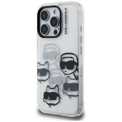 Maska za Apple iPhone 16 Pro Max, Karl Lagerfeld, IML Luxury Multi Head Pattern, Prozirna