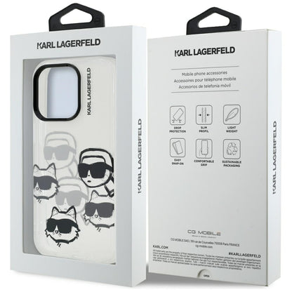 Maska za Apple iPhone 16 Pro Max, Karl Lagerfeld, IML Luxury Multi Head Pattern, Prozirna