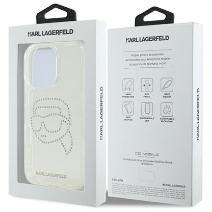 Futrola za Apple iPhone 16 Pro Max, Karl Lagerfeld, IML Rhinestones Karl's Head, Prozirna
