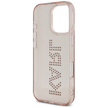 Futrola za Apple iPhone 16 Pro Max, Karl Lagerfeld, IML Rhinestones Pink Logo, Roza