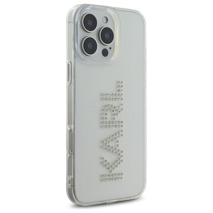 Futrola za Apple iPhone 16 Pro Max, Karl Lagerfeld, IML Rhinestones Transparent Logo, Prozirna