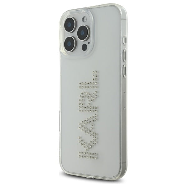 Futrola za Apple iPhone 16 Pro Max, Karl Lagerfeld, IML Rhinestones Transparent Logo, Prozirna