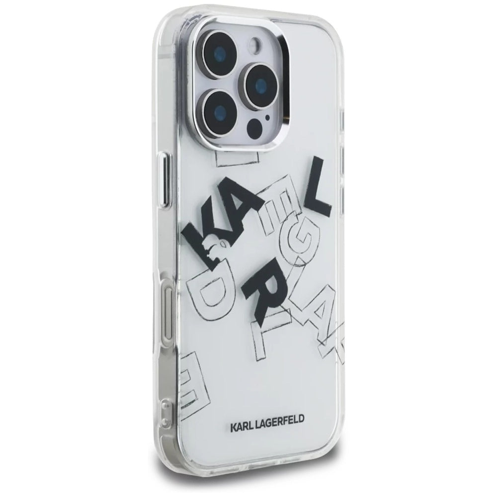 Futrola za Apple iPhone 16 Pro Max, Karl Lagerfeld, IML Sketched Graphic Logo, Prozirna